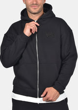Ανδρική ζακέτα φούτερ με κουκούλα Two Brothers clothing -BF-25910-basic logo zip-up hoodie -black