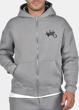 Ανδρική ζακέτα φούτερ με κουκούλα Two Brothers clothing -BF-25910-basic logo zip-up hoodie -ice