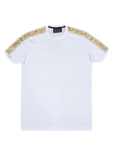 Αντρική κοντομάνικη μπλούζα Vinyl Art Clothing -92617-02 - gold tape regular fit tee λευκό