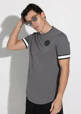 Ανδρική κοντομάνικη μπλούζα Vinyl art clothing - 95370-09 - t-shirt with elastic cuff regular fit γκρι