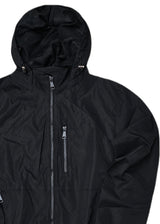 Ανδρικό ελαφρύ αντιανεμικό μπουφάν με κουκούλα - GUF - 9833-A - lightwearing jacket slim fit jacket μαύρο