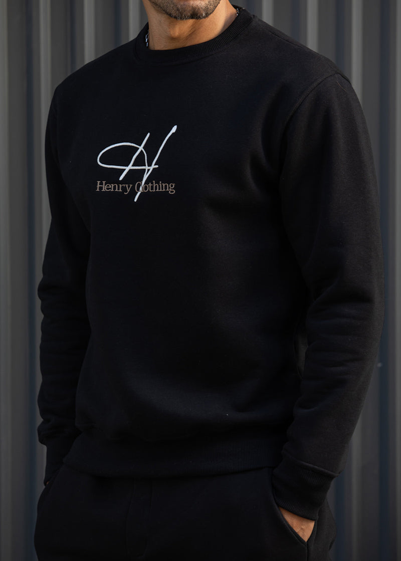 Ανδρικό φούτερ Henry Clothing-3-777-black