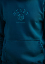 Ανδρικό φούτερ με κουκούλα Henry Clothing-3-752-Henry logo hoodie petrol