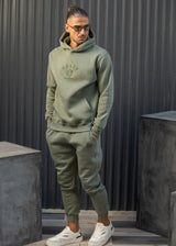 Ανδρικό φούτερ με κουκούλα Henry Clothing-3-752-Henry logo hoodie χακί