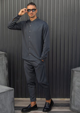 Ανδρικό μακρυμάνικο πουκάμισο - Henry clothing-9-120-mao shirt γκρι