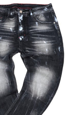 Ανδρικό τζιν παντελόνι - GUF-AD8326-black basic jeans regular fit