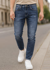 Ανδρικό τζιν παντελόνι - GUF - AF1180C- casual jeans regular fit μπλε