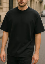 Ανδρική κοντομάνικη μπλούζα Tony Couper- B25/1 - fabric oversized t-shirt μαύρο