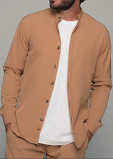 Ανδρικό μακρυμάνικο πουκάμισο μάο Ben Tailor-BENT.1138-MONACO mao shirt light brown