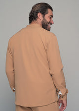 Ανδρικό μακρυμάνικο πουκάμισο μάο  Ben Tailor - BENT.1138 - MONACO mao shirt light brown
