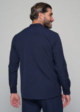 Ανδρικό μακρυμάνικο πουκάμισο μάο  Ben Tailor - BENT.1138 - MONACO mao shirt σκούρο μπλε