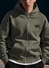 Ανδρική ζακέτα φούτερ με κουκούλα Two Brothers clothing -BF-25910-basic logo zip-up hoodie -khaki