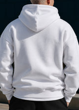 Ανδρική ζακέτα φούτερ με κουκούλα Two Brothers clothing -BF-25910-basic logo zip-up hoodie -white
