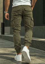 GUF CLOTHING - Ανδρικό cargo παντελόνι regular fit - Χακί BF-6637