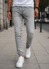 GUF CLOTHING - Ανδρικό παντελόνι τζιν με λάστιχο Slim Fit - Γκρι BK-472