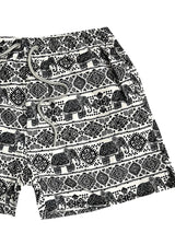 Ανδρικό μαγιό 5 EVEN STAR - BK 2505 - mandala elephant swim shorts ασπρόμαυρο