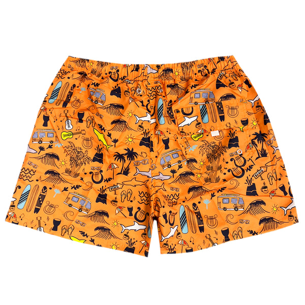5 EVEN STAR - BK 2510 - vacay swim shorts - orange