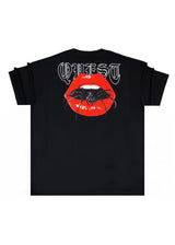 QUEST CLOTHING Ανδρική κοντομάνικη μπλούζα μαύρη LPS BL-49