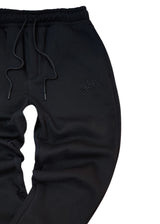 Ανδρική φόρμα με λάστιχο Two Brothers - BT-25590 - signature logo regular fit pants μαύρο