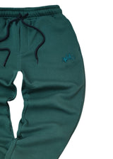 Ανδρική φόρμα με λάστιχο Two Brothers - BT-25590 - signature logo regular fit pants πράσινο