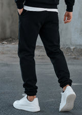 Ανδρική φόρμα με λάστιχο Two Brothers - BT-25590 - signature logo regular fit pants μαύρο