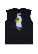 Ανδρική αμάνικη μπλούζα Two Brothers - BT-25770 - duck you logo sleeveness μαύρο