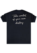 Ανδρική κοντομάνικη μπλούζα Two Brothers - BT-25790- take control oversized μαύρο