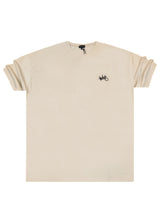 Ανδρική κοντομάνικη μπλούζα Two Brothers - BT-25790- take control oversized μπεζ