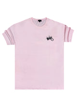 Ανδρική κοντομάνικη μπλούζα Two Brothers -BT-25800 - graffiti sign ovesized ροζ