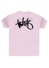 Ανδρική κοντομάνικη μπλούζα Two Brothers -BT-25800 - graffiti sign ovesized ροζ