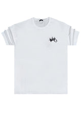 Ανδρική κοντομάνικη μπλούζα Two Brothers -BT-25800 - graffiti sign ovesized λευκό