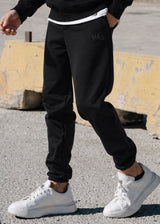 Two Brothers Ανδρική φόρμα ανοιξιάτικη μαύρη simple jogger pants BT-26690-black