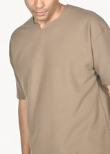 TWO BROTHERS Ανδρική κοντομάνικη μπλούζα μαύρη Wafla V BT-26700-light brown