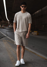 TWO BROTHERS Ανδρική κοντομάνικη μπλούζα μπεζ Terry Cloth BT-26770-beige