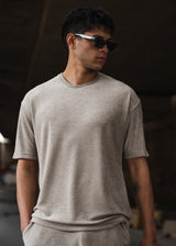 TWO BROTHERS Ανδρική κοντομάνικη μπλούζα μπεζ Terry Cloth BT-26770-beige
