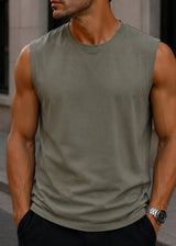 GUF CLOTHING Ανδρική αμάνικη μπλούζα χακί Sleeveness Slim Fit BZ-BETA253-khaki