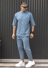 Ανδρικό ανοιξιάτικο παντελόνι Henry clothing - 8-102 - simple oversized pants γαλάζιο