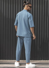 Ανδρικό ανοιξιάτικο παντελόνι Henry clothing - 8-102 - simple oversized pants γαλάζιο