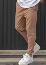 Ανδρικό ανοιξιάτικο παντελόνι Henry clothing - 8-102 - simple oversized pants σκούρο κάμελ