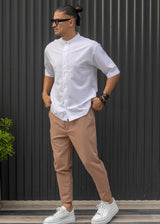 Ανδρικό ανοιξιάτικο παντελόνι Henry clothing - 8-102 - simple oversized pants σκούρο κάμελ