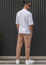 Ανδρικό ανοιξιάτικο παντελόνι Henry clothing - 8-102 - simple oversized pants σκούρο κάμελ