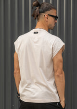 Ανδρική αμάνικη μπλούζα Henry clothing - 3-735 -simple sleeveness regular fit t-shirt μπεζ