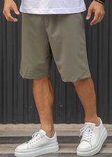 HENRY CLOTHING Ανδρική υφασμάτινη βερμούδα υφασμάτινη χακί 8-111-khaki
