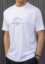 Ανδρική κοντομάνικη μπλούζα Henry Clothing - 3-734 - premium brand regular fit λευκό