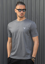Ανδρική κοντομάνικη μπλούζα Henry clothing - 3-730 - basic logo t- shirt γκρι