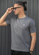 Ανδρική κοντομάνικη μπλούζα Henry clothing - 3-730 - basic logo t- shirt γκρι