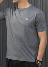 Ανδρική κοντομάνικη μπλούζα Henry clothing - 3-730 - basic logo t- shirt γκρι