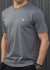Ανδρική κοντομάνικη μπλούζα Henry clothing - 3-730 - basic logo t- shirt γκρι