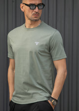 Ανδρική κοντομάνικη μπλούζα Henry clothing - 3-730 - basic logo t- shirt χακί