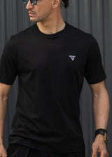 Ανδρική κοντομάνικη μπλούζα Henry clothing - 3-730 - basic logo t- shirt μαύρο